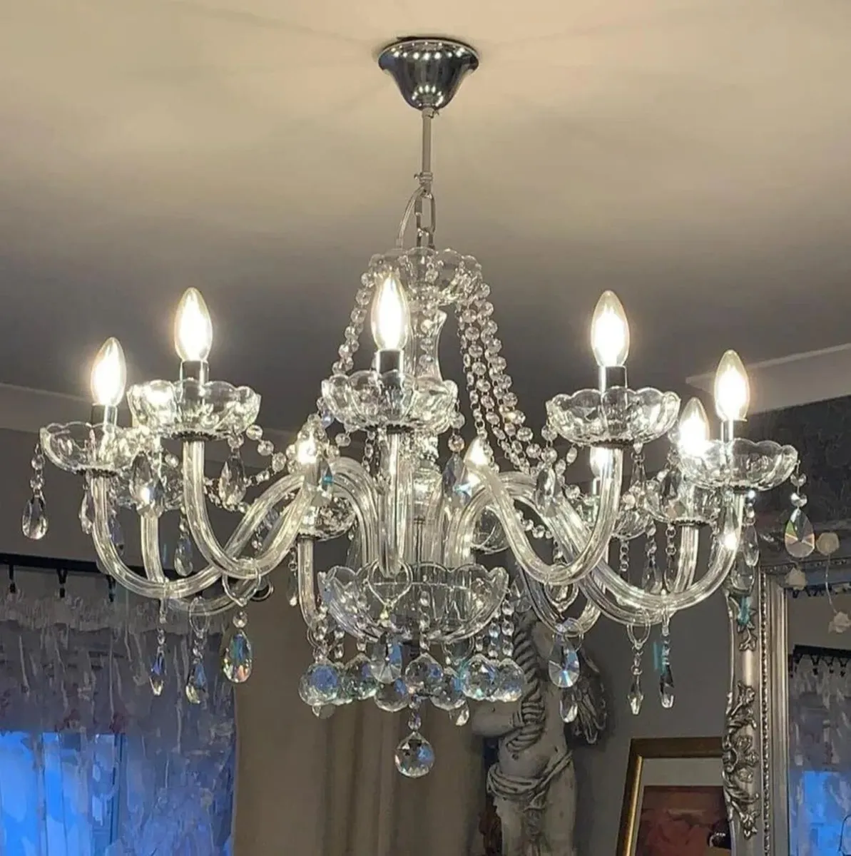 Chandelier Modern 10 Light Crystal Ceiling Lamp - Image 3