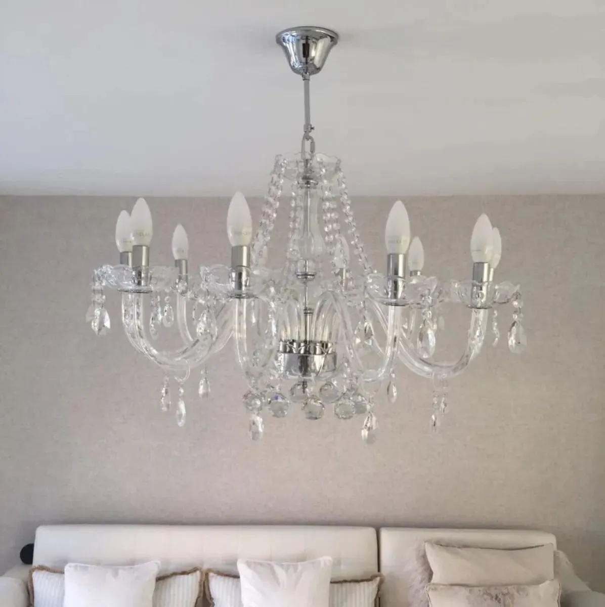 Chandelier Modern 10 Light Crystal Ceiling Lamp - Image 4