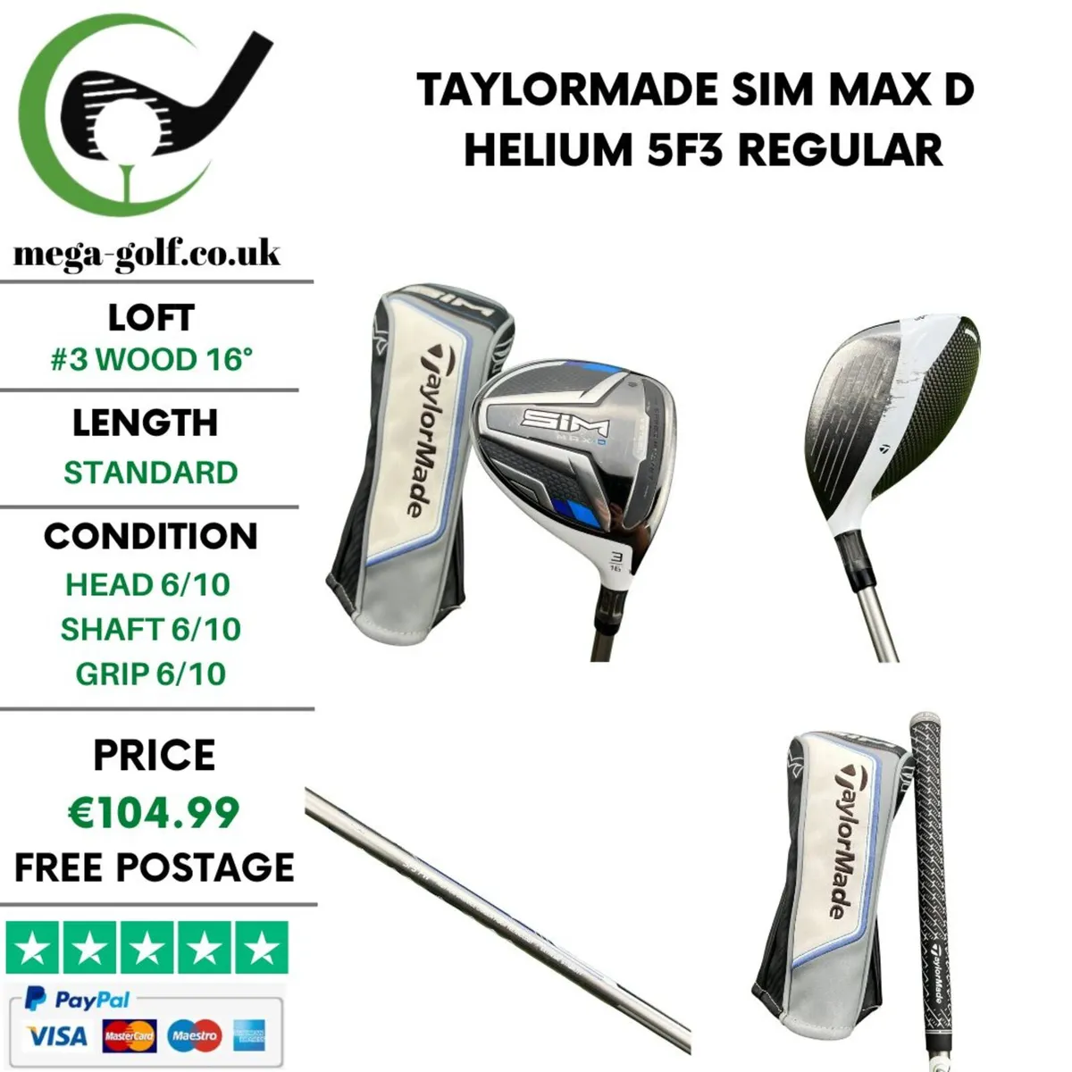 Taylormade Sim Max D #3 Wood 16° / Regular - Image 1
