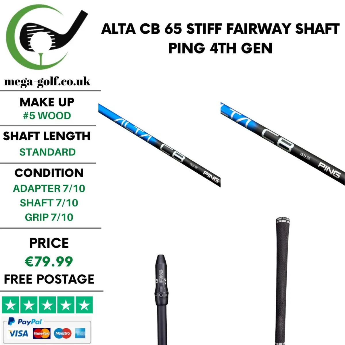 Alta CB 65 Stiff #5 Wood Shaft / Ping 4th Gen - Image 1