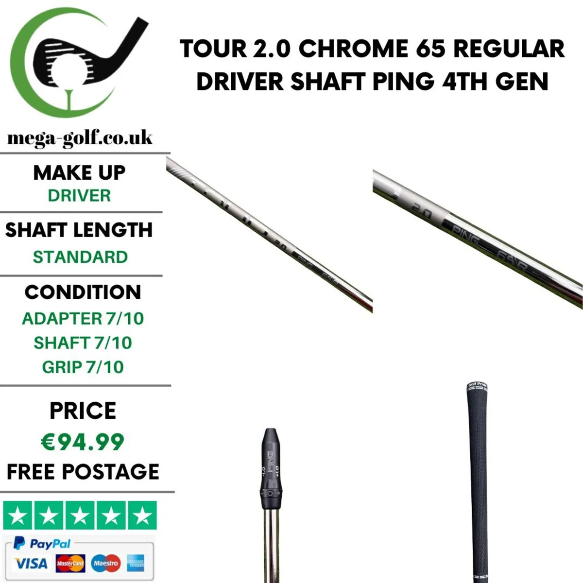 Tour 2.0 Chrome 65 Regular Driver Shaft / Ping - Image 1