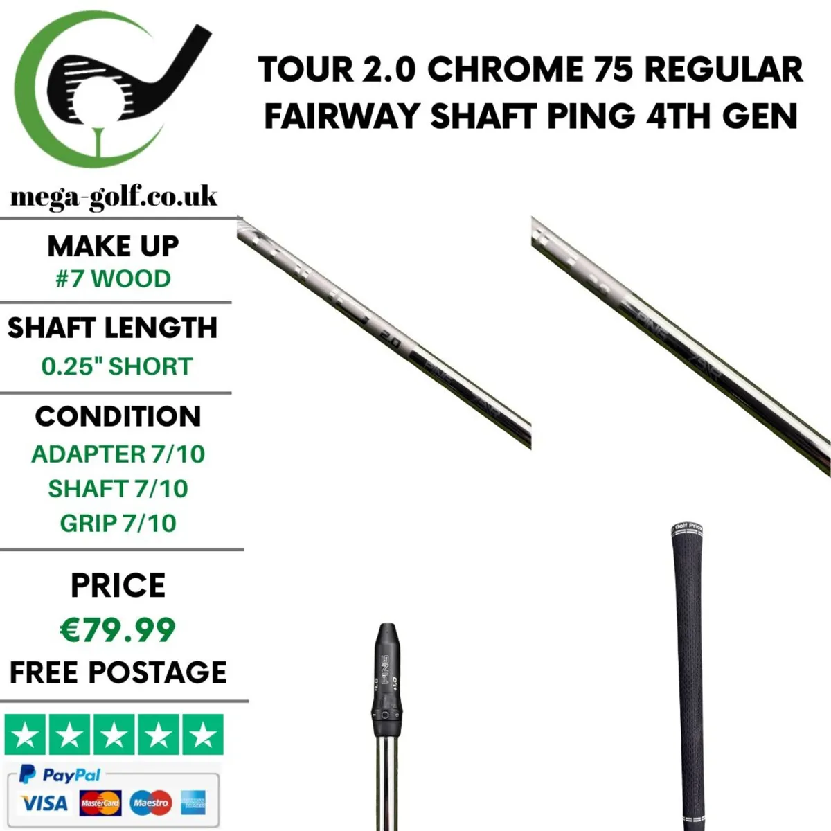 Tour 2.0 Chrome 75 Regular #7 Wood Shaft / Ping - Image 1