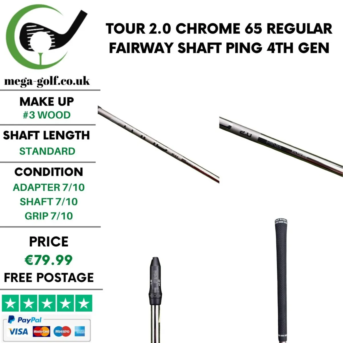 Tour 2.0 Chrome 65 Regular #3 Wood Shaft / Ping - Image 1