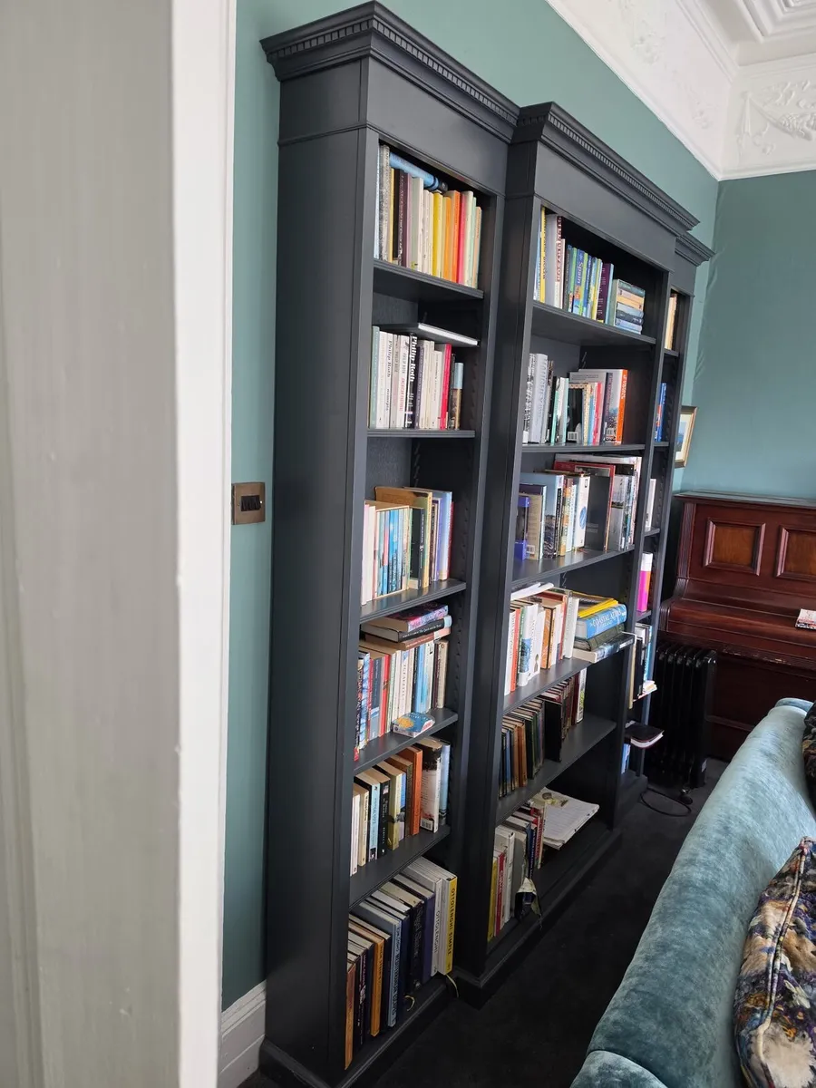 Large Bookcase Painted in Farrow and Ball 'railing - Image 1