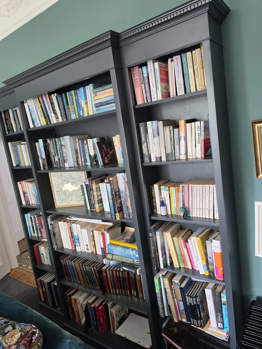Large Bookcase Painted in Farrow and Ball 'railing - Image 2