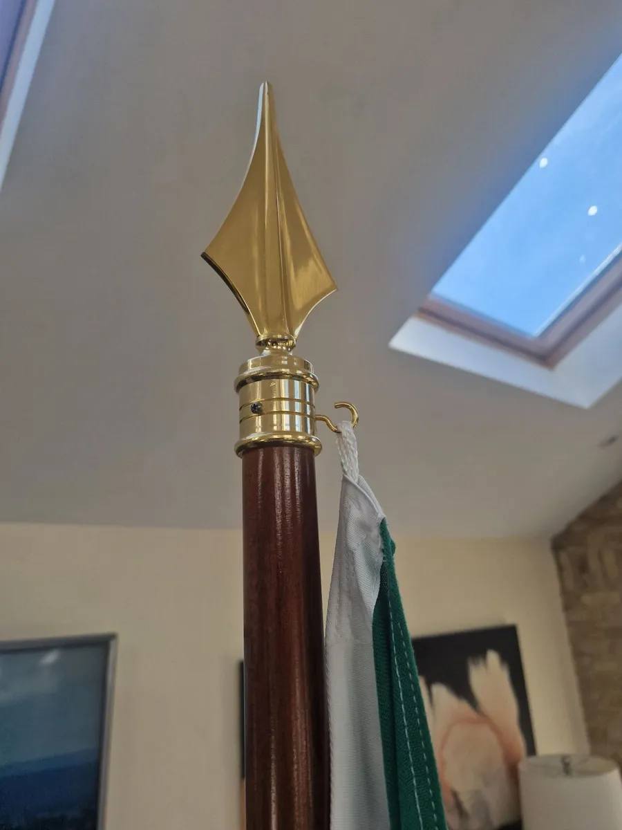 Irish flag and stand - Image 3