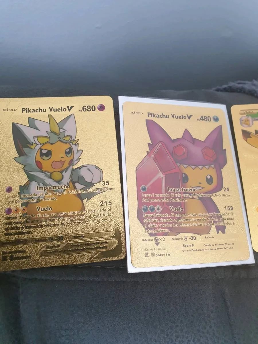 JOB LOT OF GOLD FOIL POKEMON PIKACHU 22 CARDS - Image 2