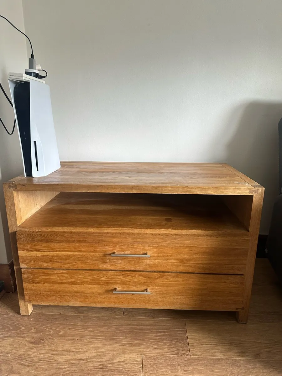 Solid Oak TV Unit - Image 2