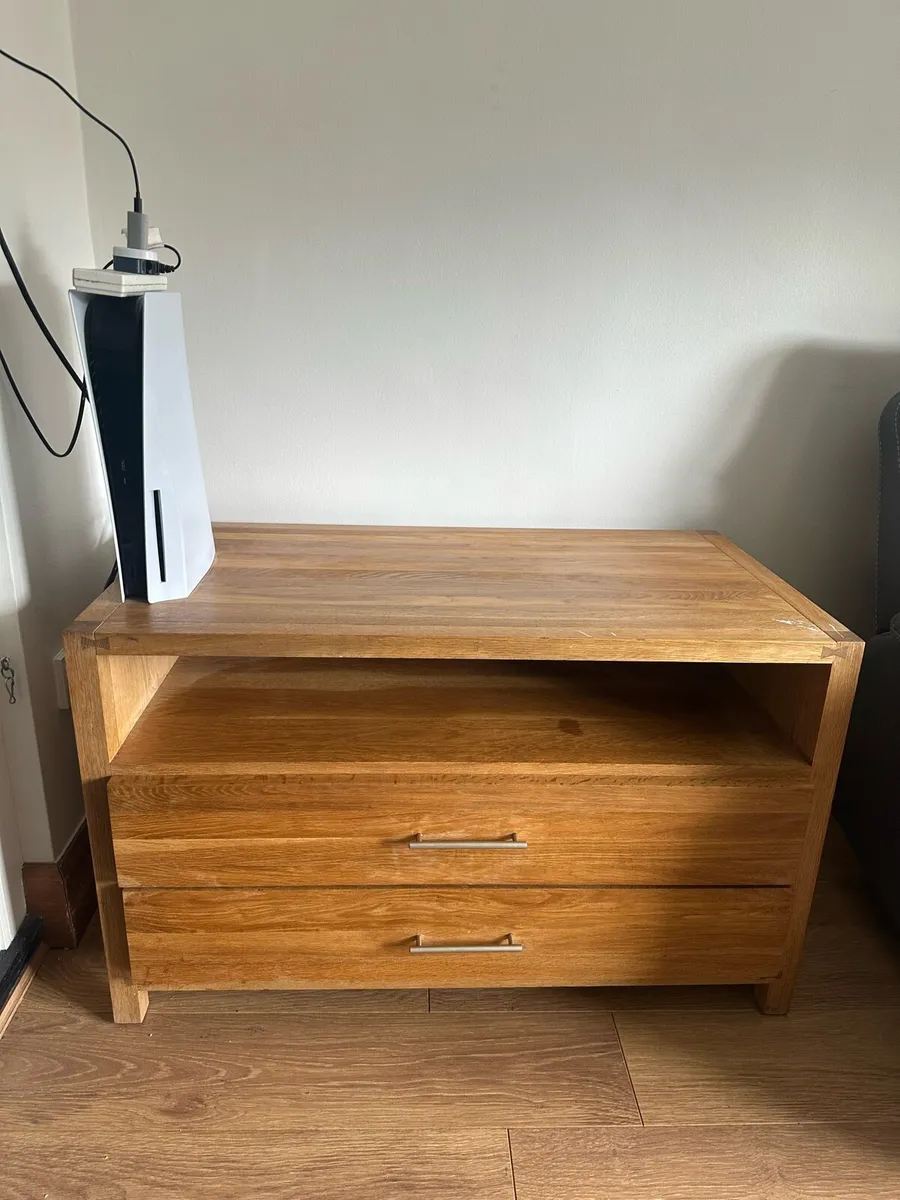 Solid Oak TV Unit - Image 3