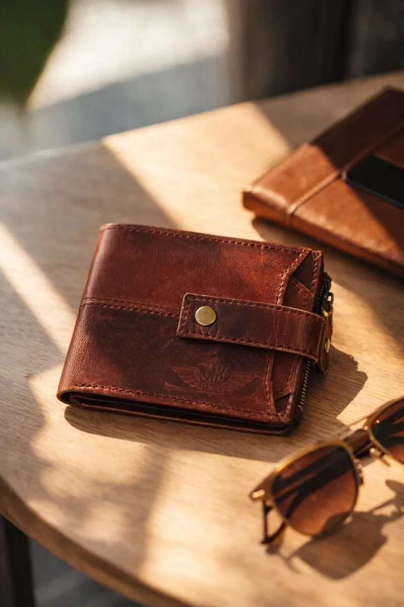 Genuine Leather RFID Wallet Pocket Card Holder - Image 3
