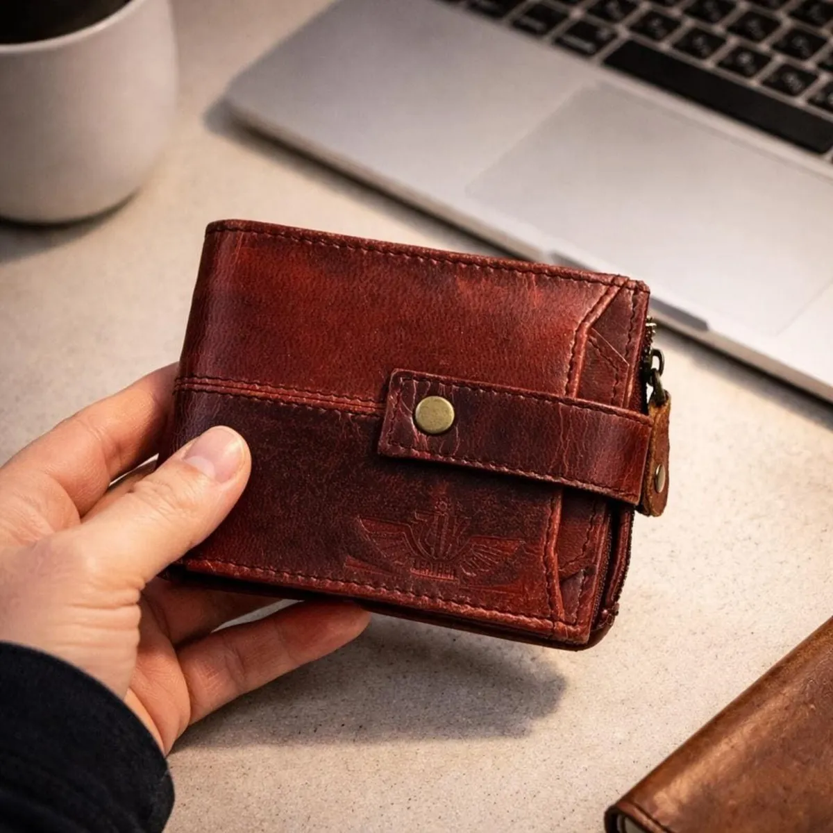 Genuine Leather RFID Wallet Pocket Card Holder - Image 1