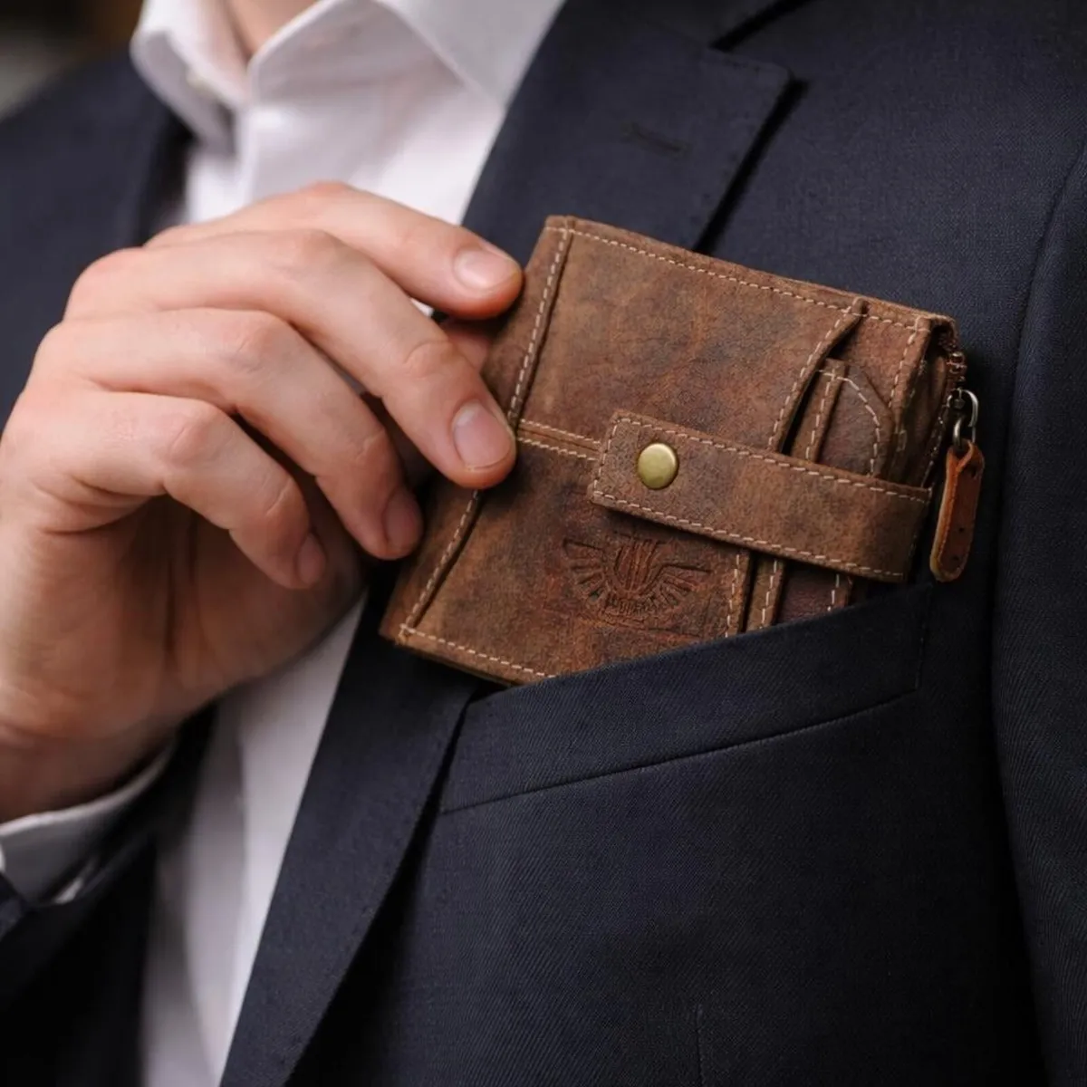 Genuine Leather RFID Wallet Pocket Card Holder - Image 2
