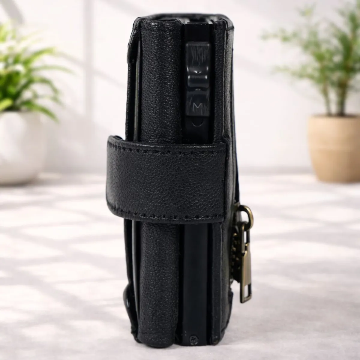 Genuine Leather Pop-Up RFID Card Holder Wallet - Image 2