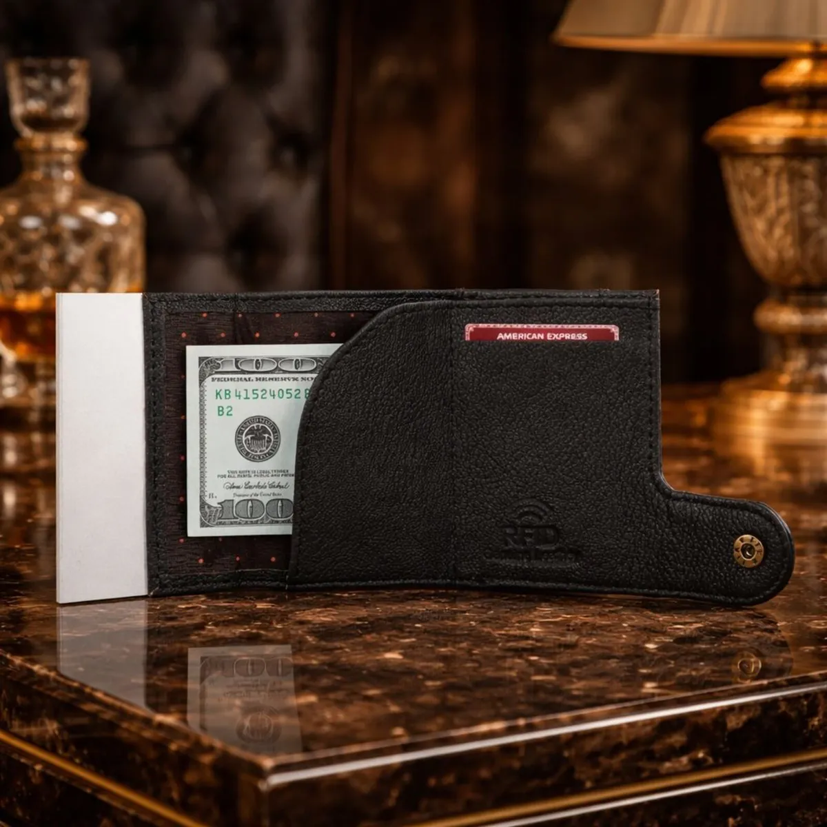 Genuine Leather RFID Wallet Pocket Card Holder - Image 4