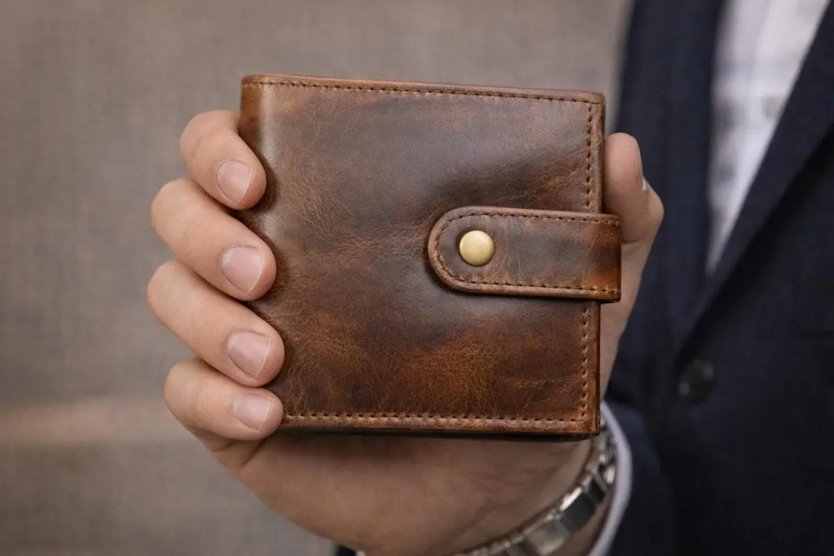 Genuine Leather RFID Wallet Pocket Card Holder - Image 2