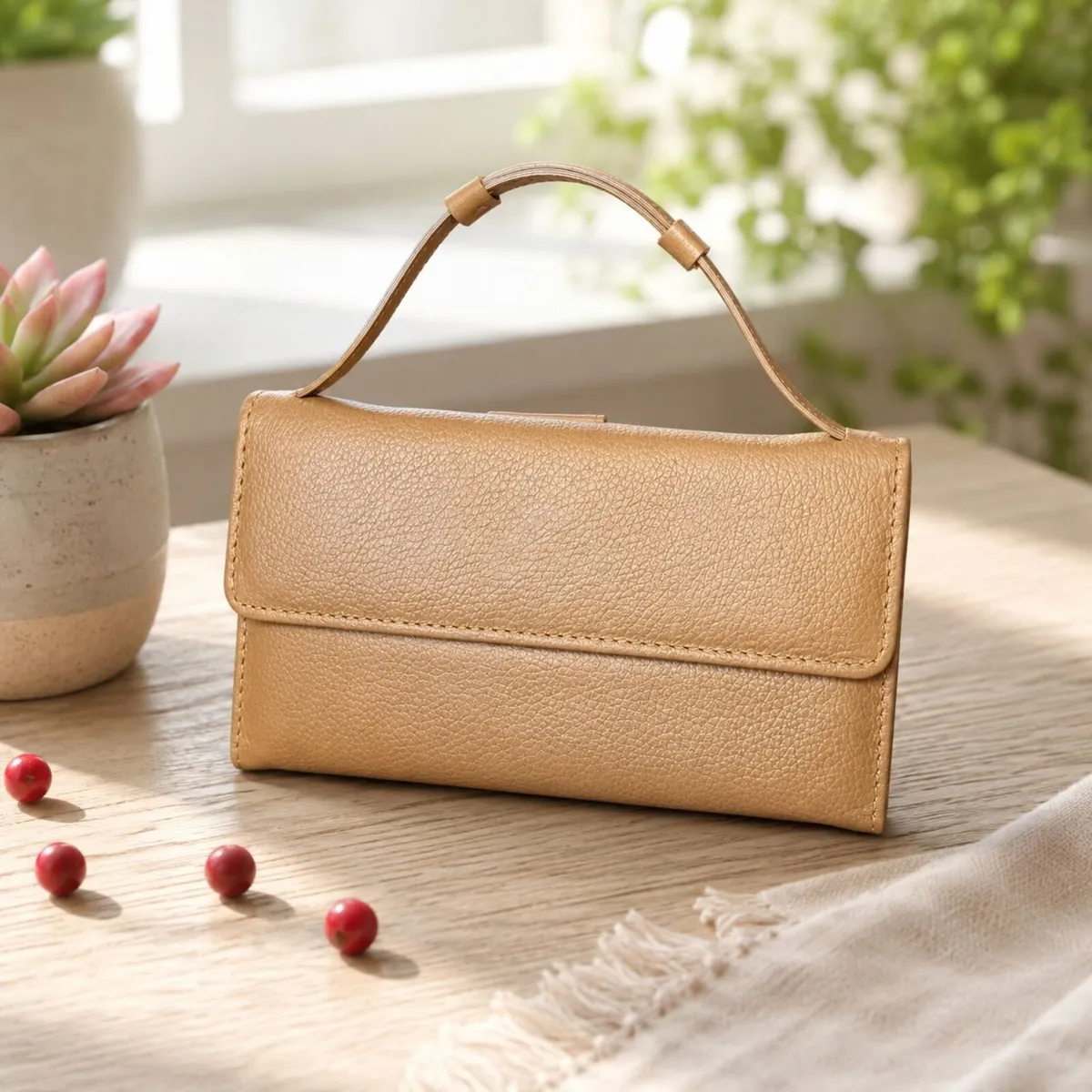 Leather Wallet for Women, Long Wallet, Card Holder - Image 1