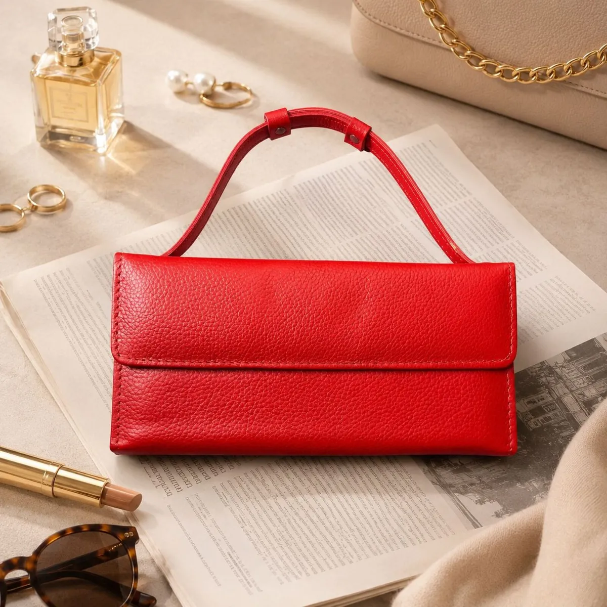 Leather Wallet for Women, Long Wallet, Card Holder - Image 1