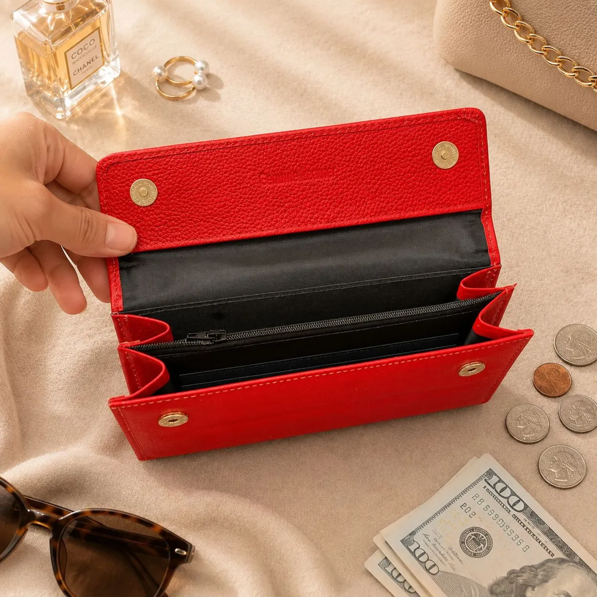 Leather Wallet for Women, Long Wallet, Card Holder - Image 4