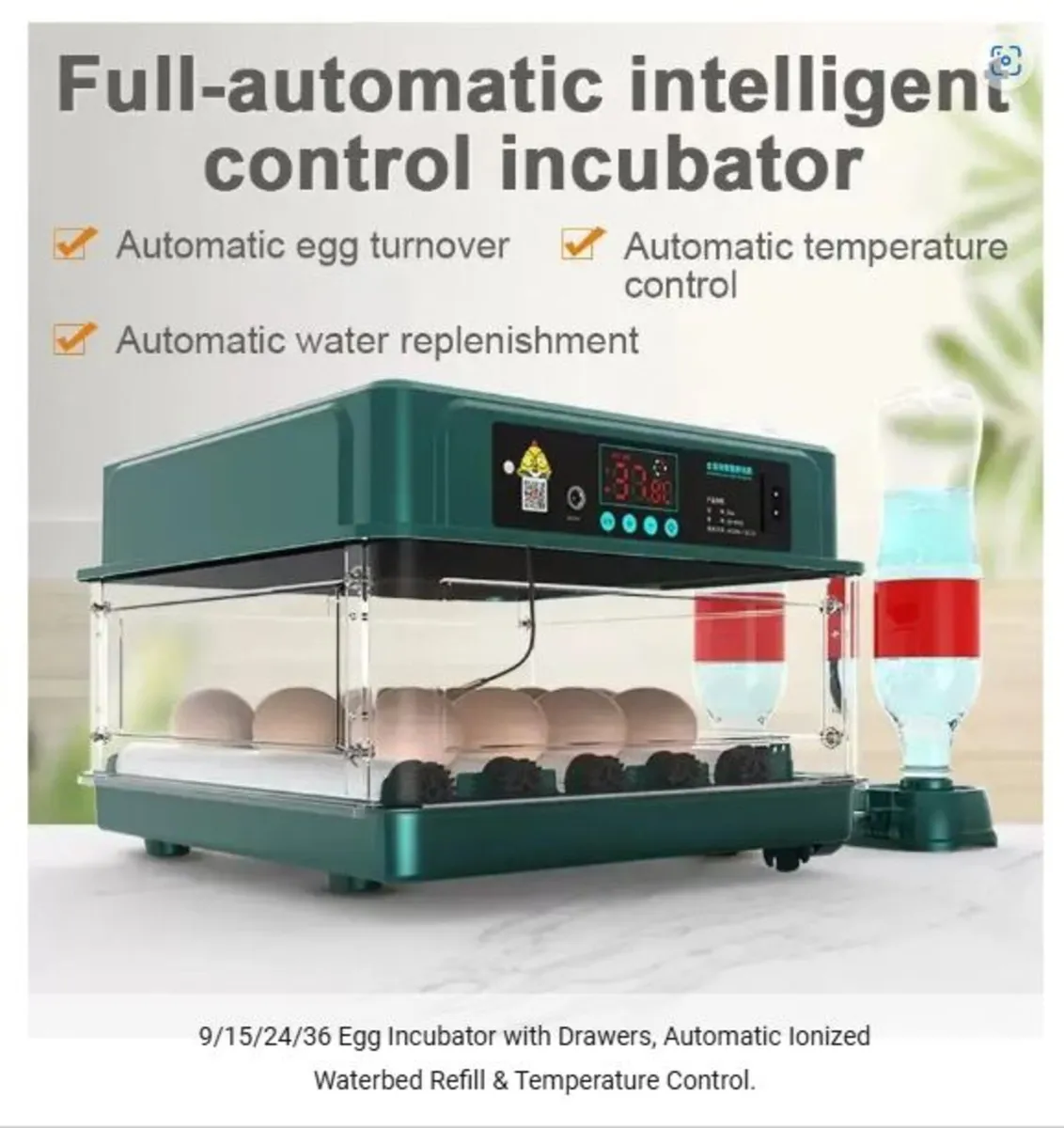 36 Egg Incubator; Automatic Egg Turner For Poultry - Image 4