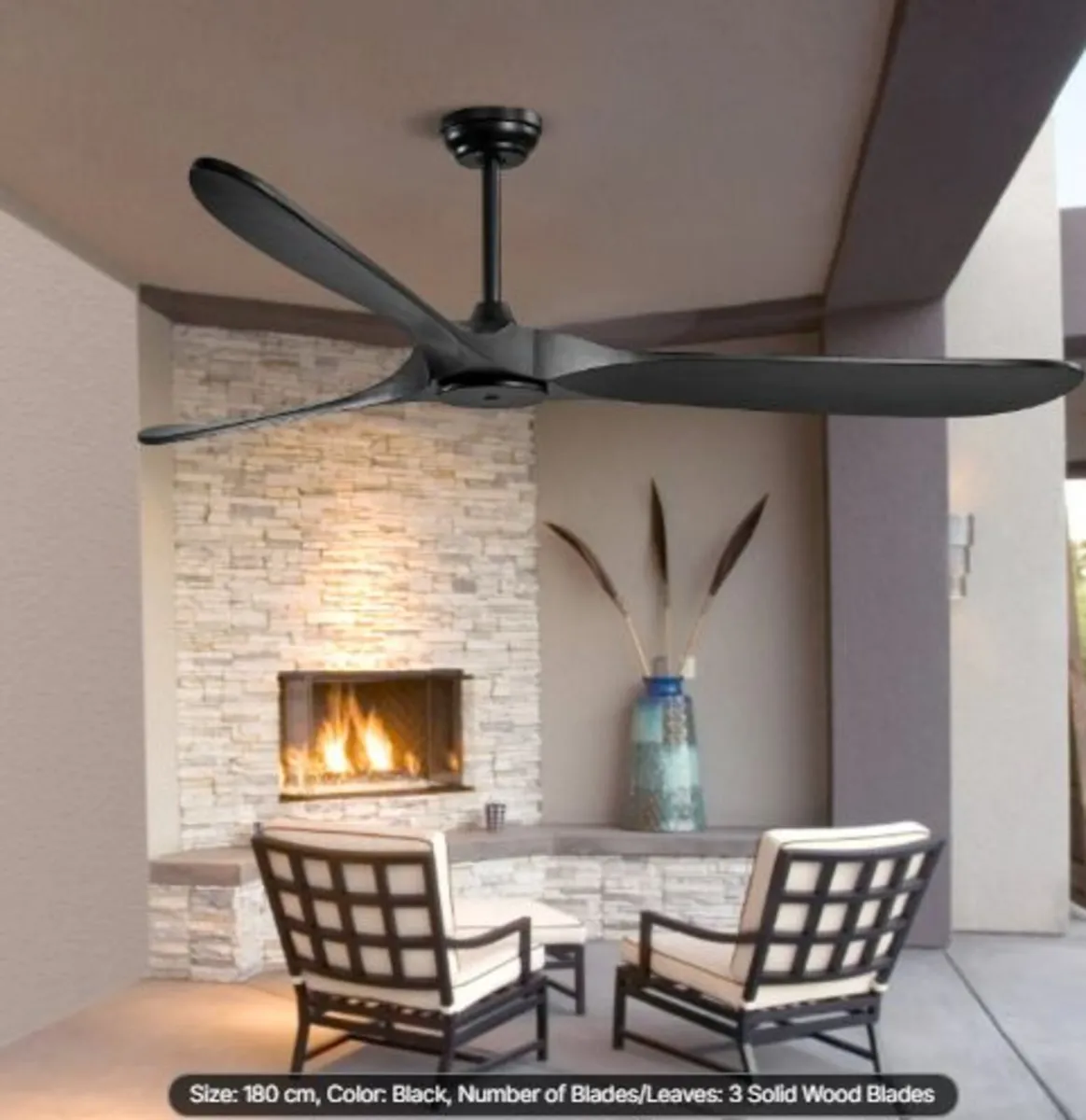 72 Inch Ceiling Fan without Light, 6-Speed Remote - Image 2