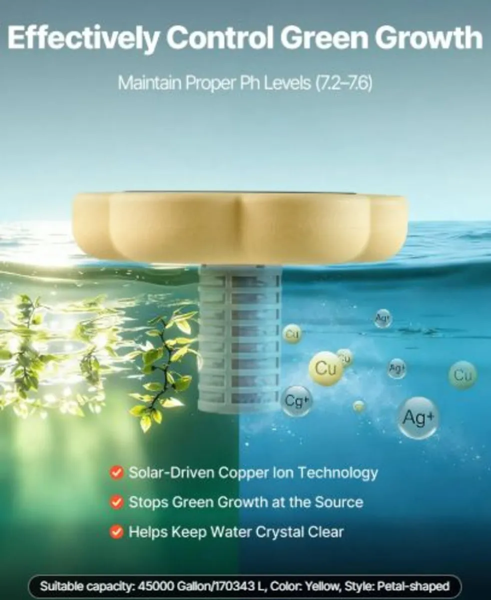 Solar Pool Ionizer, Petal Copper Pool Ionizer Up - Image 4