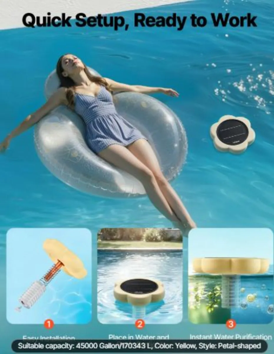 Solar Pool Ionizer, Petal Copper Pool Ionizer Up - Image 3