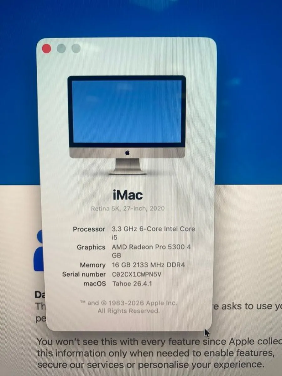 27-inch iMac Retina 5k (2020) like new. - Image 1