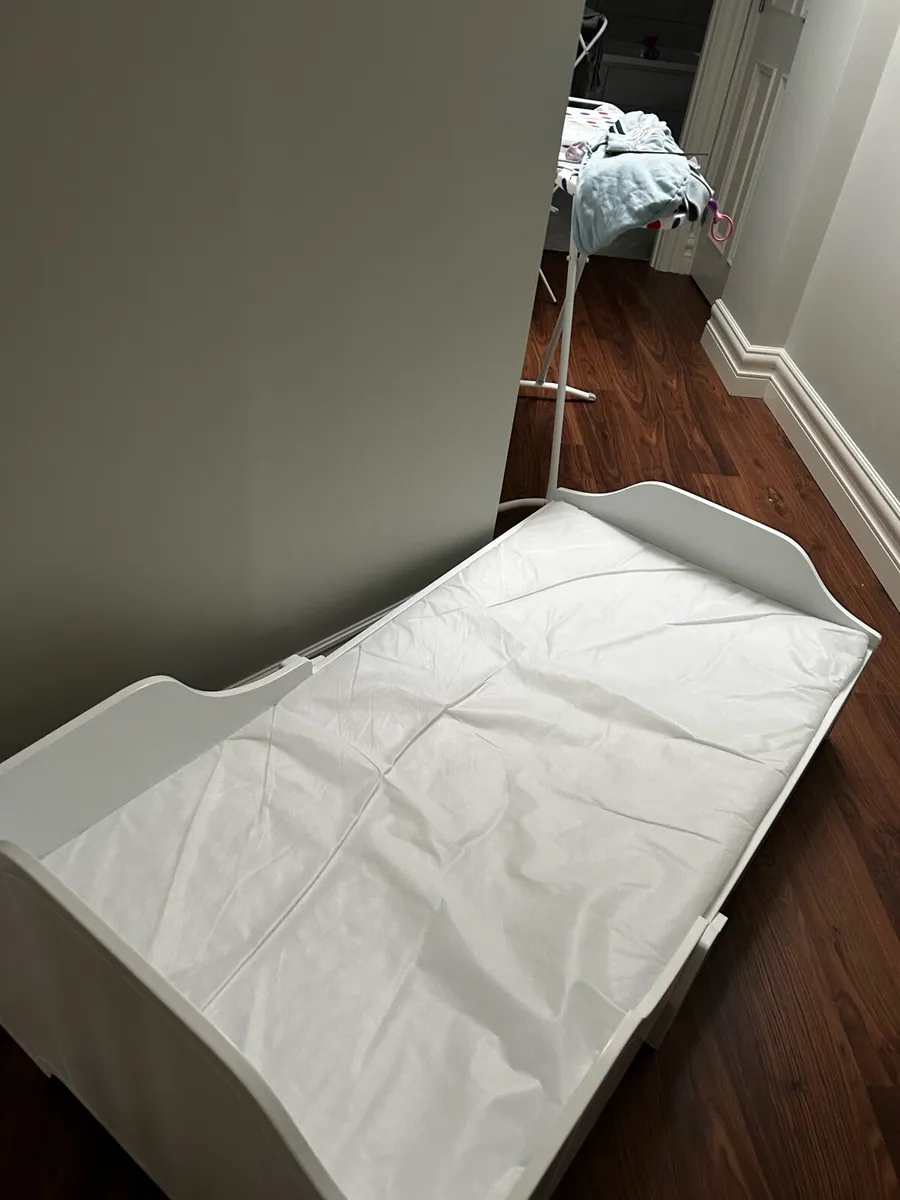 White Toddler Bed with Mattress - Image 2