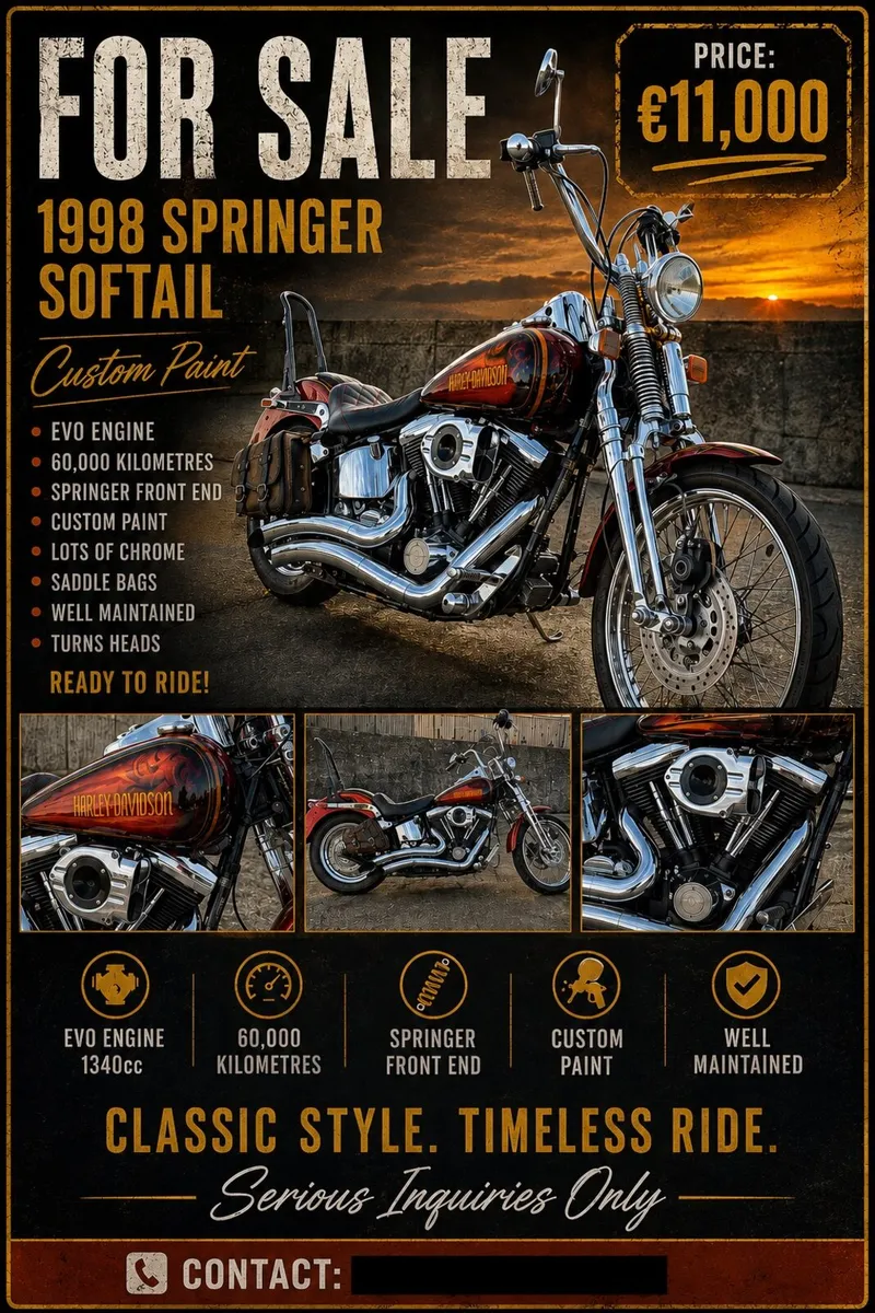 Harley Softail springer may  swap glide - Image 1