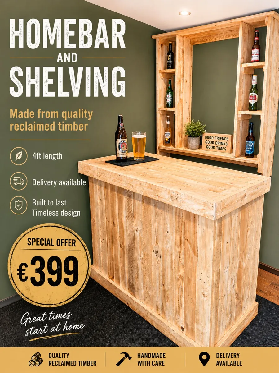 Rustic homebar and shelving - Image 1