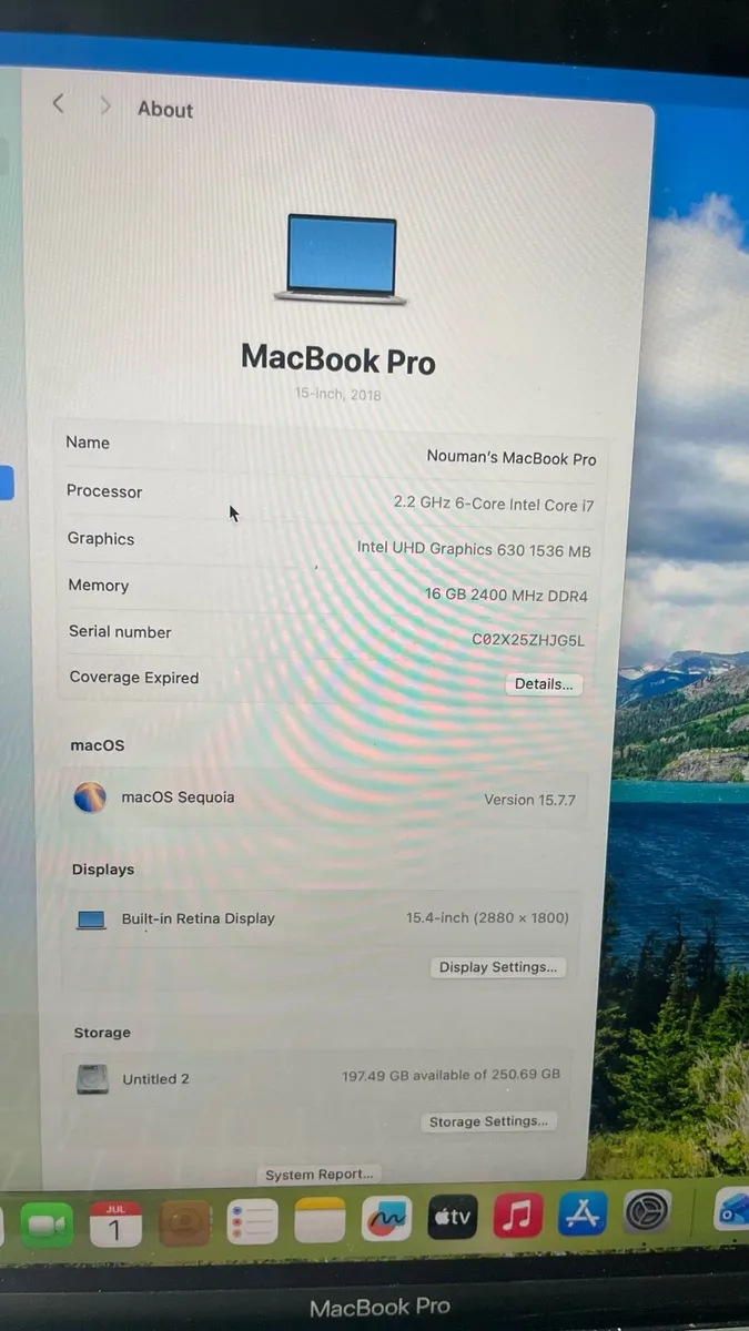 Macbook pro 15 inch 2018 - Image 3