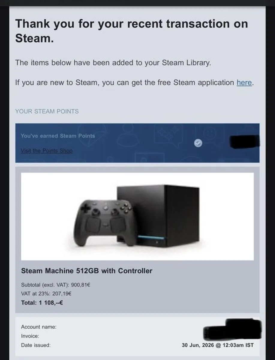 [Shipping soon!] Steam Machine 512GB with Valve Controller. Purchased on 30/06 - Image 2