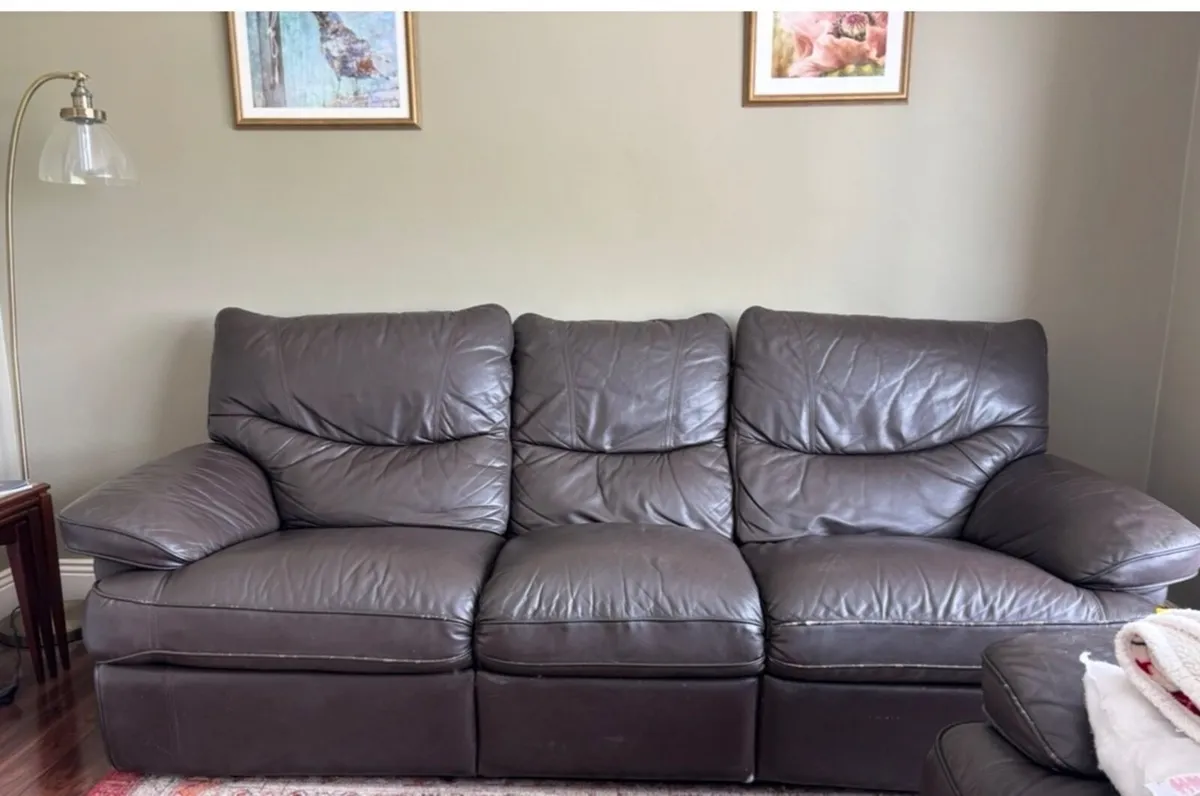 Dark Brown Leather Sofa