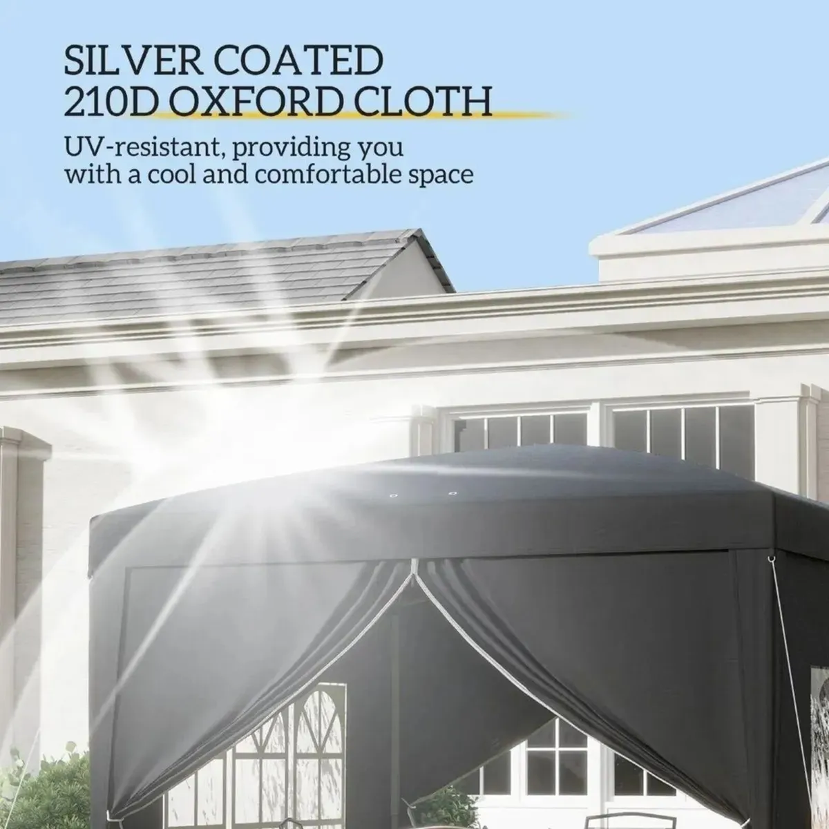 Gazebo 3x3m Waterproof Canopy with Bag - Image 2