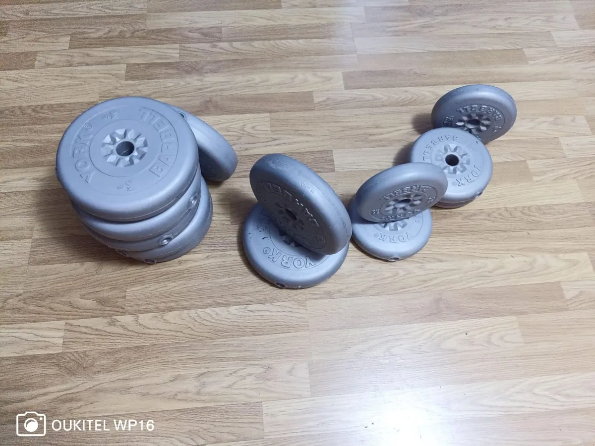 Weights for a barbell for weightlifting training. - Image 1
