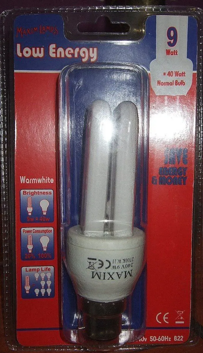 30xBNIB Maxim 9W B22 Low Energy Light Bulbs (40W ) - Image 1