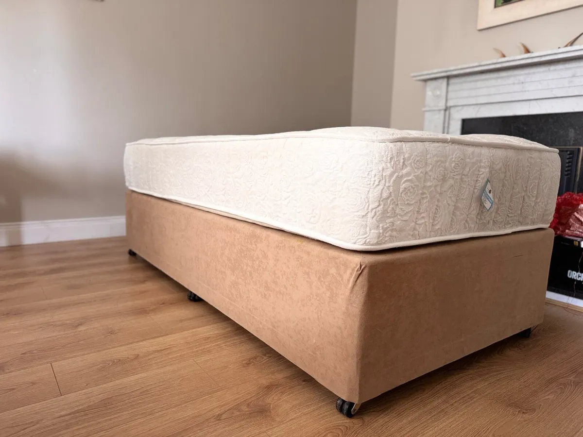 Single Mattress & Divan Base with Wheels – €110 - Image 1
