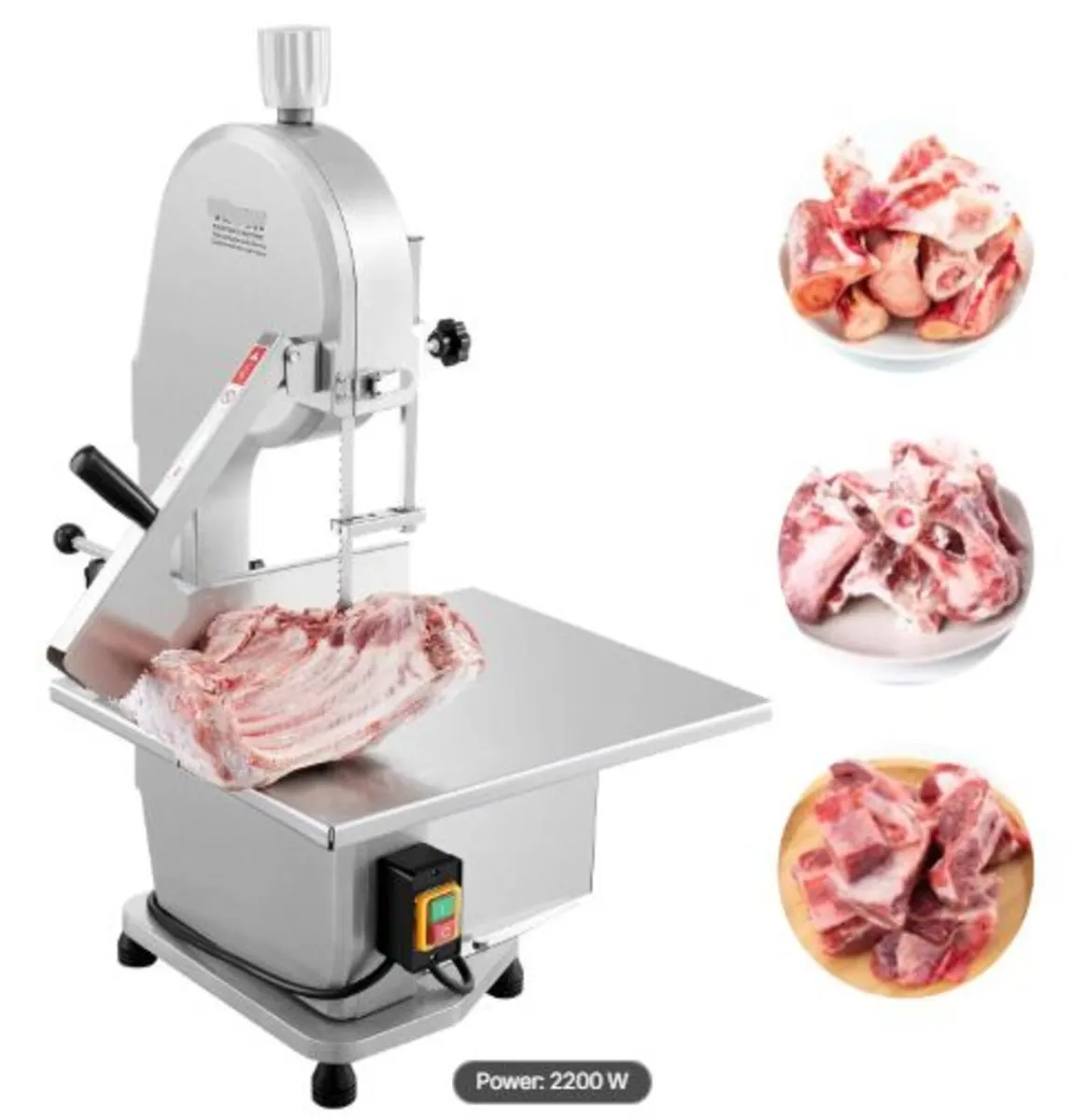 Commercial Electric Meat Bandsaw, 1800W Stainless - Image 1
