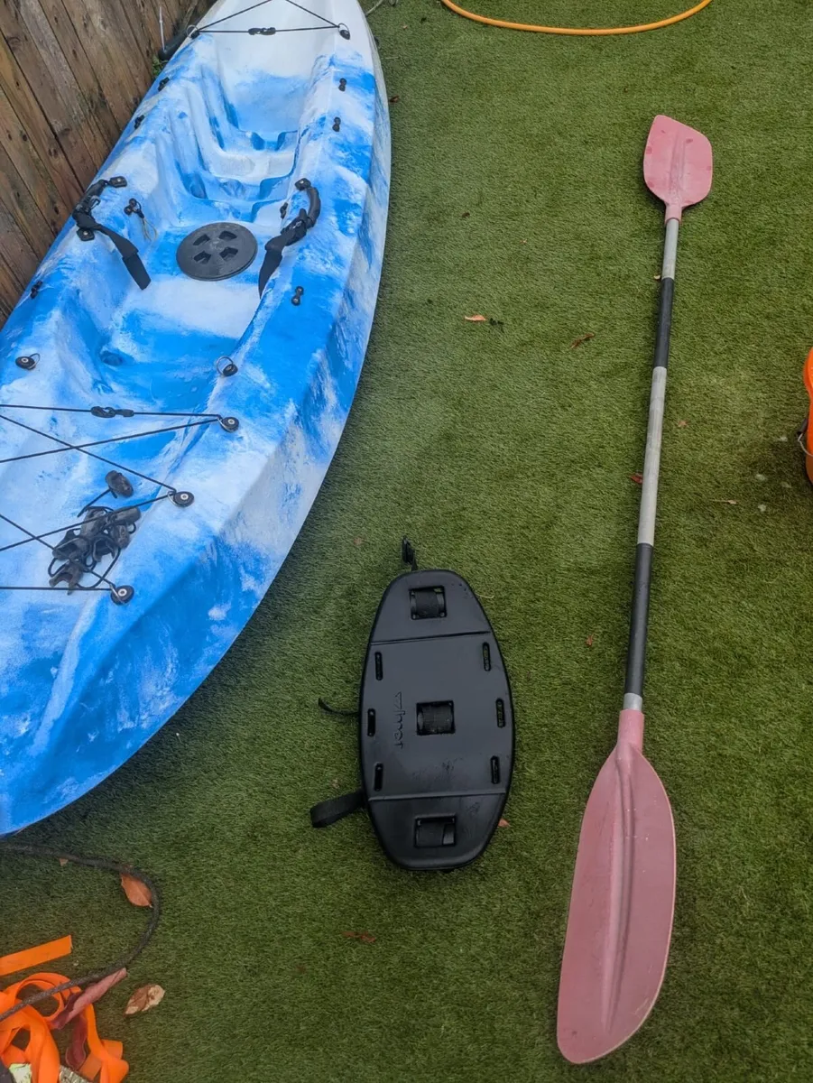 Single Sit-On-Top Kayak – 260cm – Paddle, Seat & B - Image 1