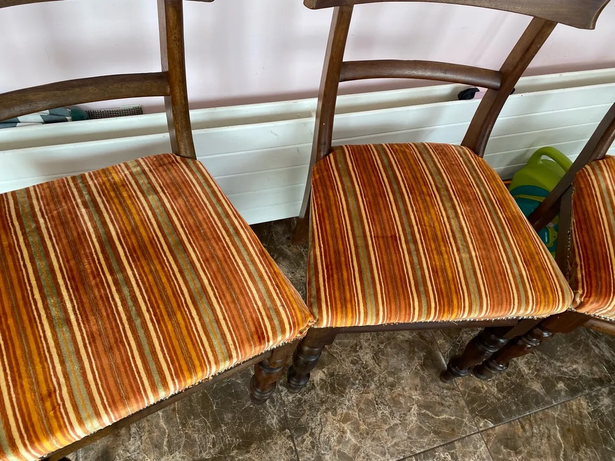 4 Antique teak dining chairs/bedroom chairs - Image 2