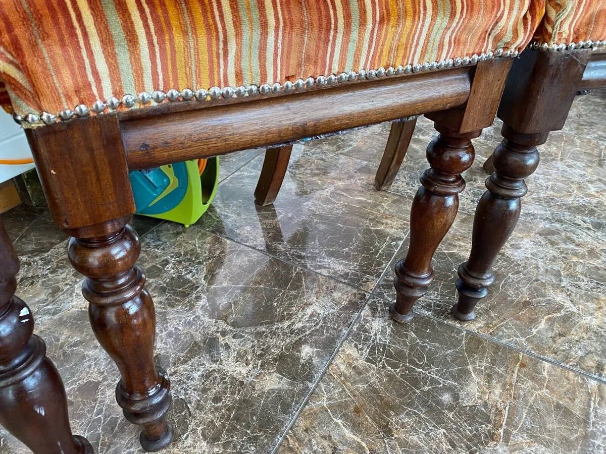 4 Antique teak dining chairs/bedroom chairs - Image 3