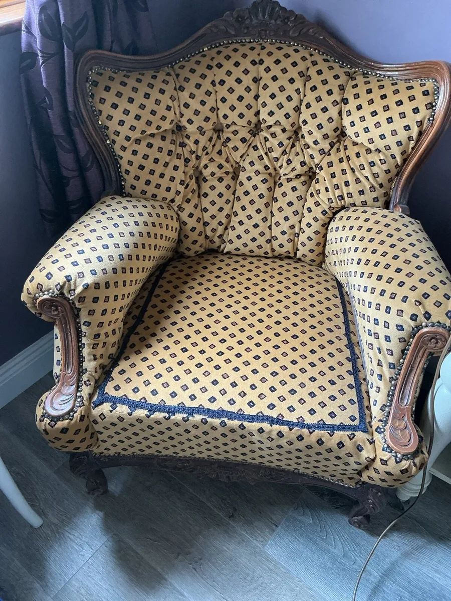 2 antique armchairs - Image 2