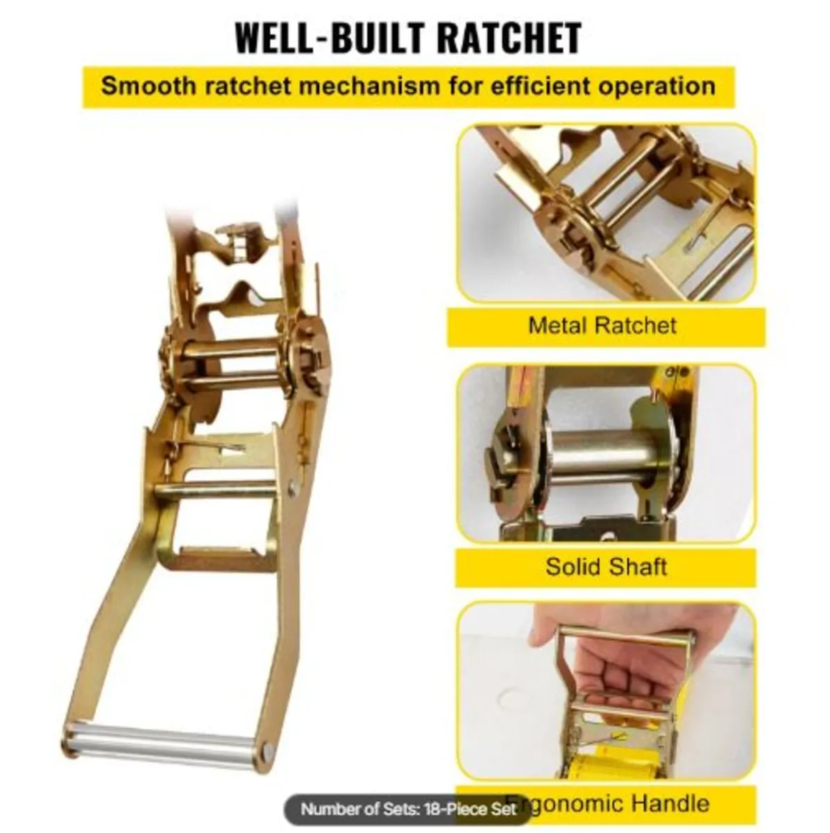 E-Track Ratchet Strap, 18 Pack 2" x 15' E Track - Image 4