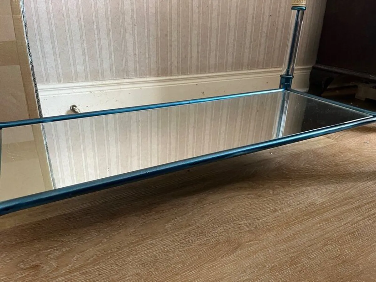 Bevelled glass Coffee table Hollywood regency - Image 3