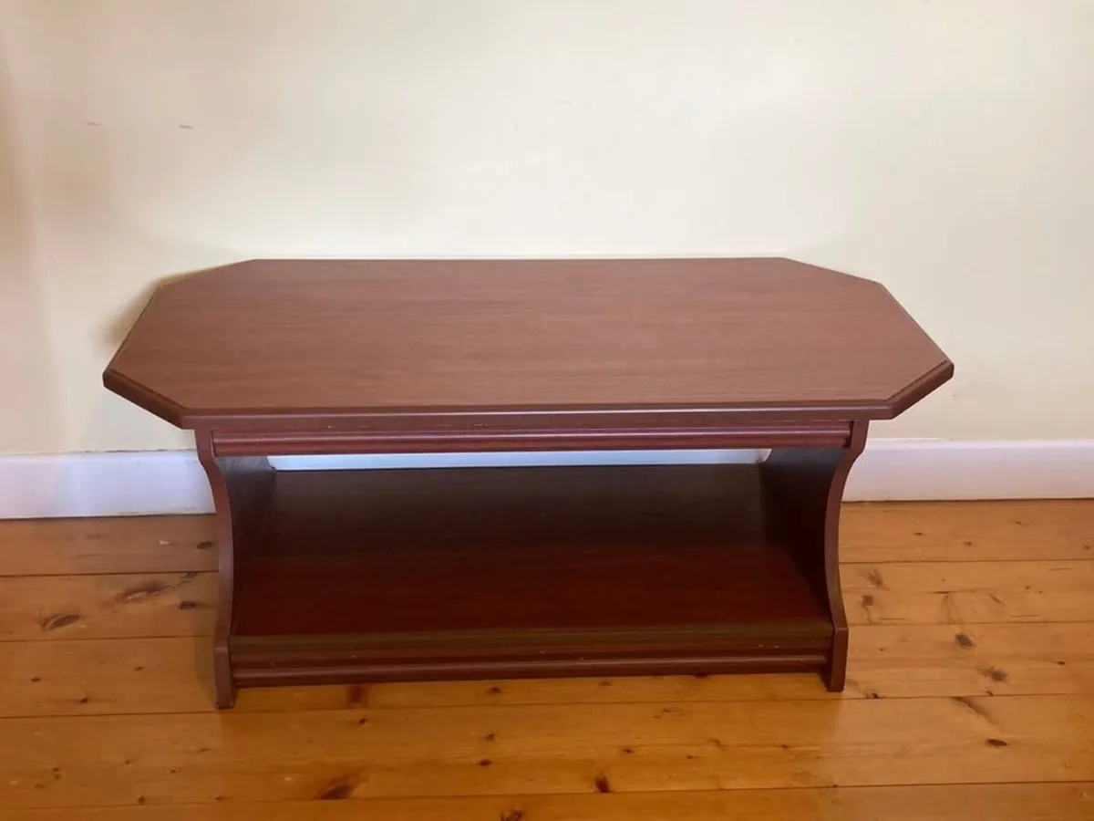 Contemporary Dark Wood Coffee Table with shelf - Image 1