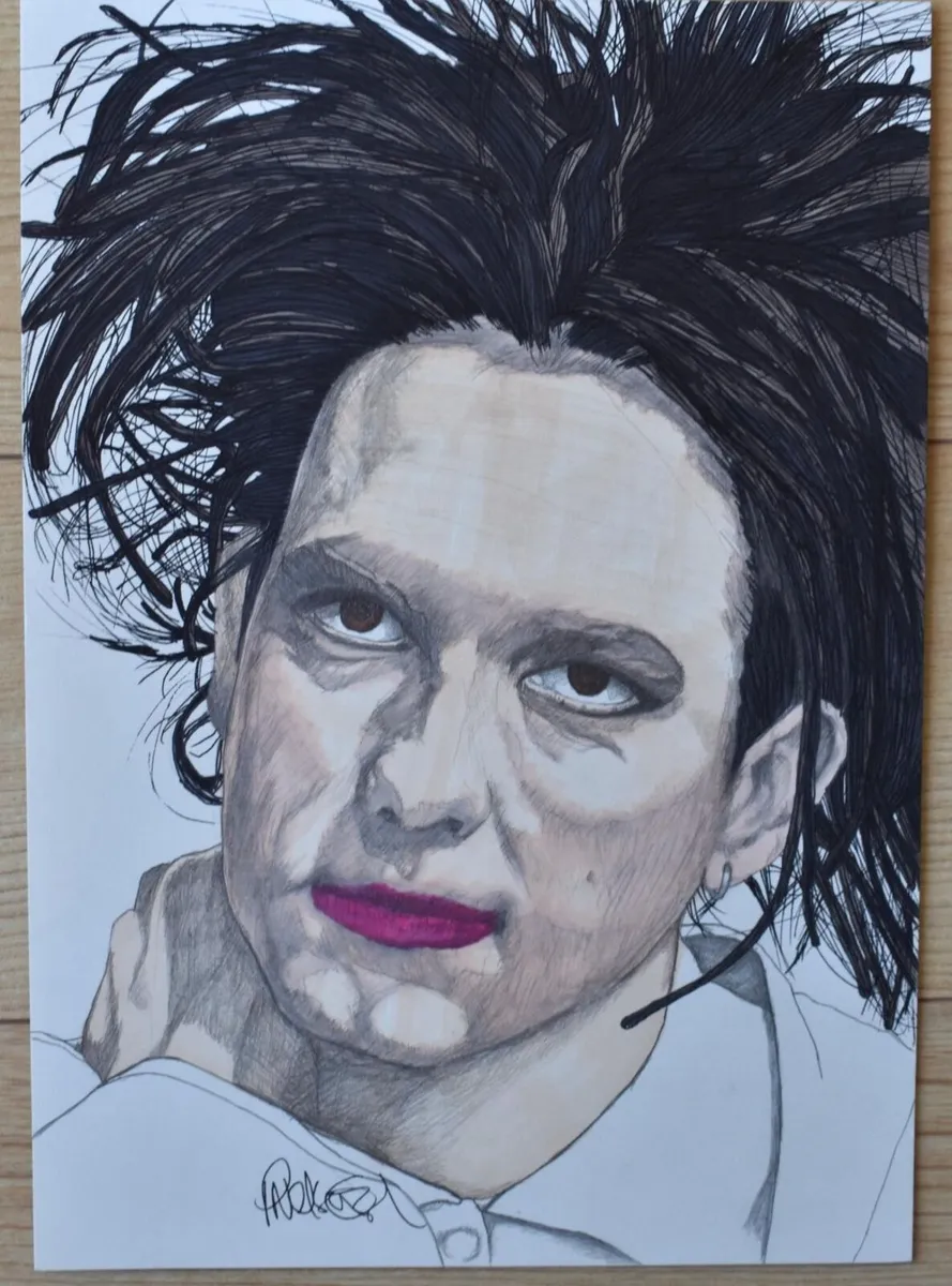 Robert Smith Portrait 'The Cure' Original Drawing - Image 1