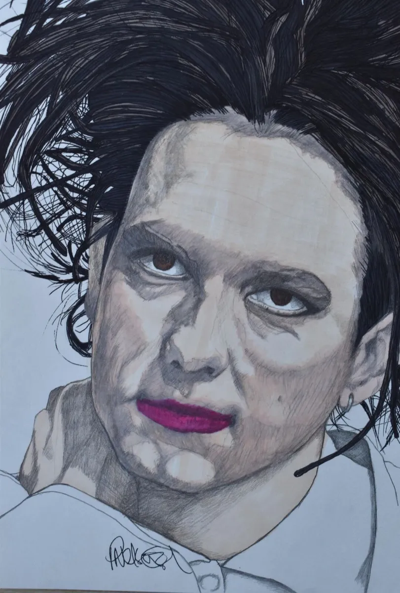 Robert Smith Portrait 'The Cure' Original Drawing - Image 2