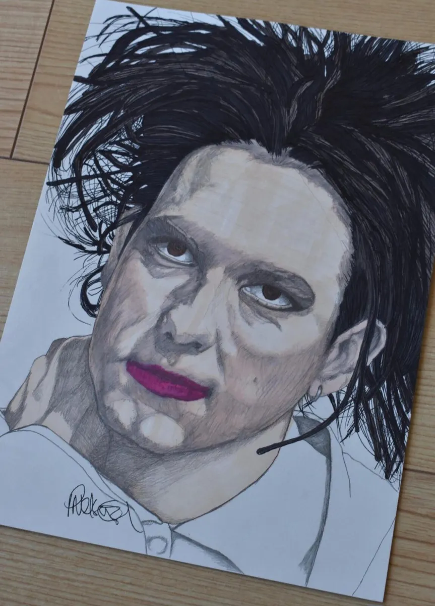 Robert Smith Portrait 'The Cure' Original Drawing - Image 3