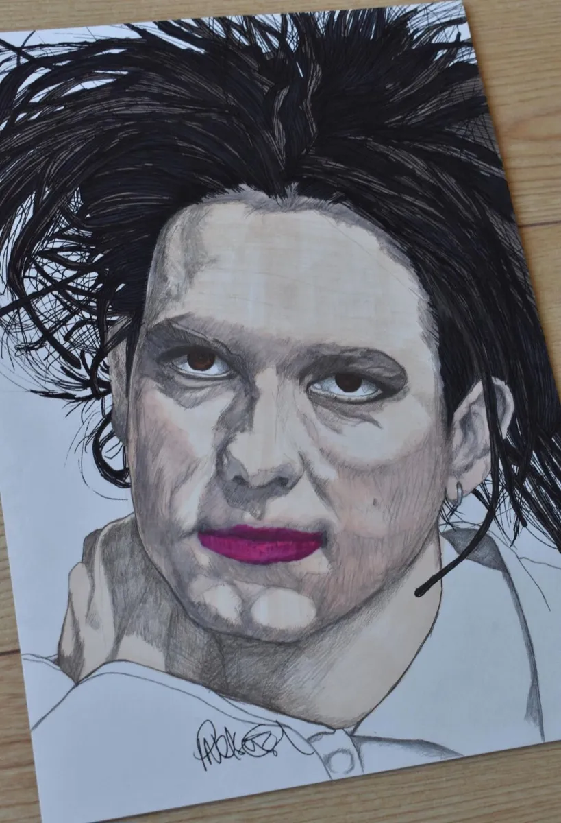 Robert Smith Portrait 'The Cure' Original Drawing - Image 4