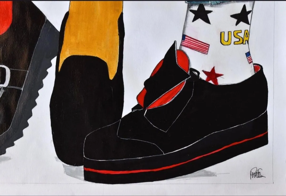 'Step into the 80s' Mixed Media Drawing 90x60 - Image 2